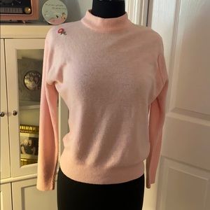 VINTAGE 60s pink flower sweater